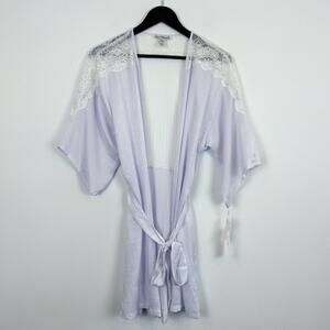 Linea Donatella Lilac Purple Lace Trim Robe Size S/M